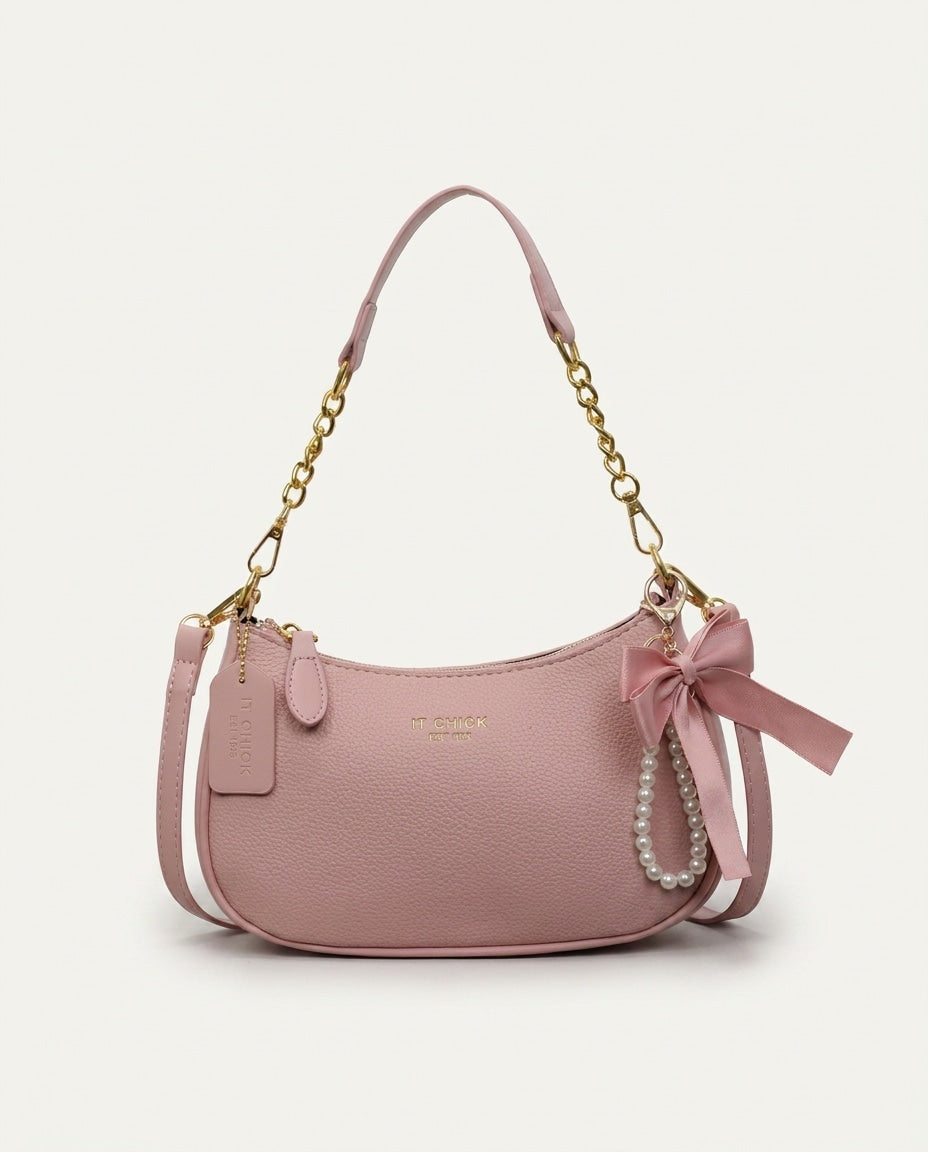 Chain Strap Crescent Crossbody Bag