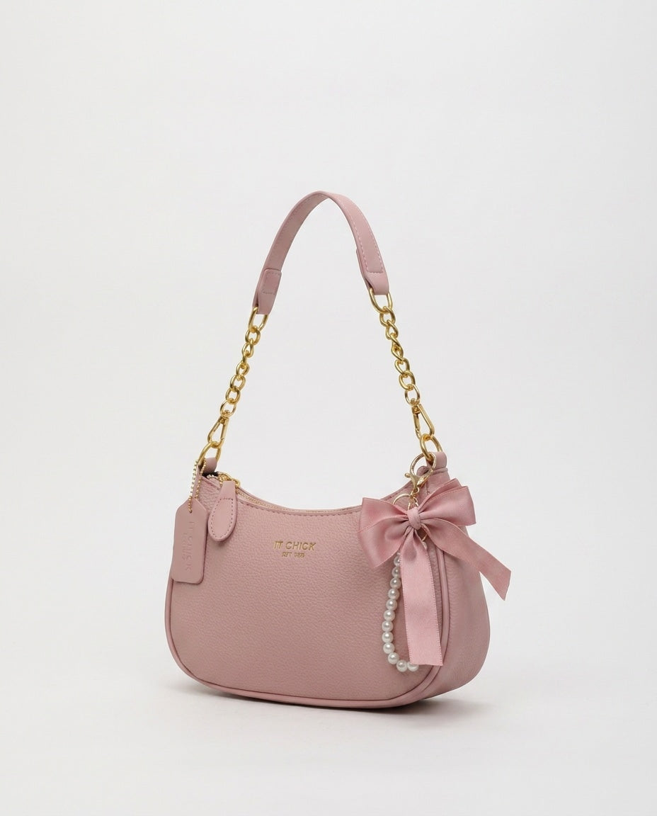 Chain Strap Crescent Crossbody Bag