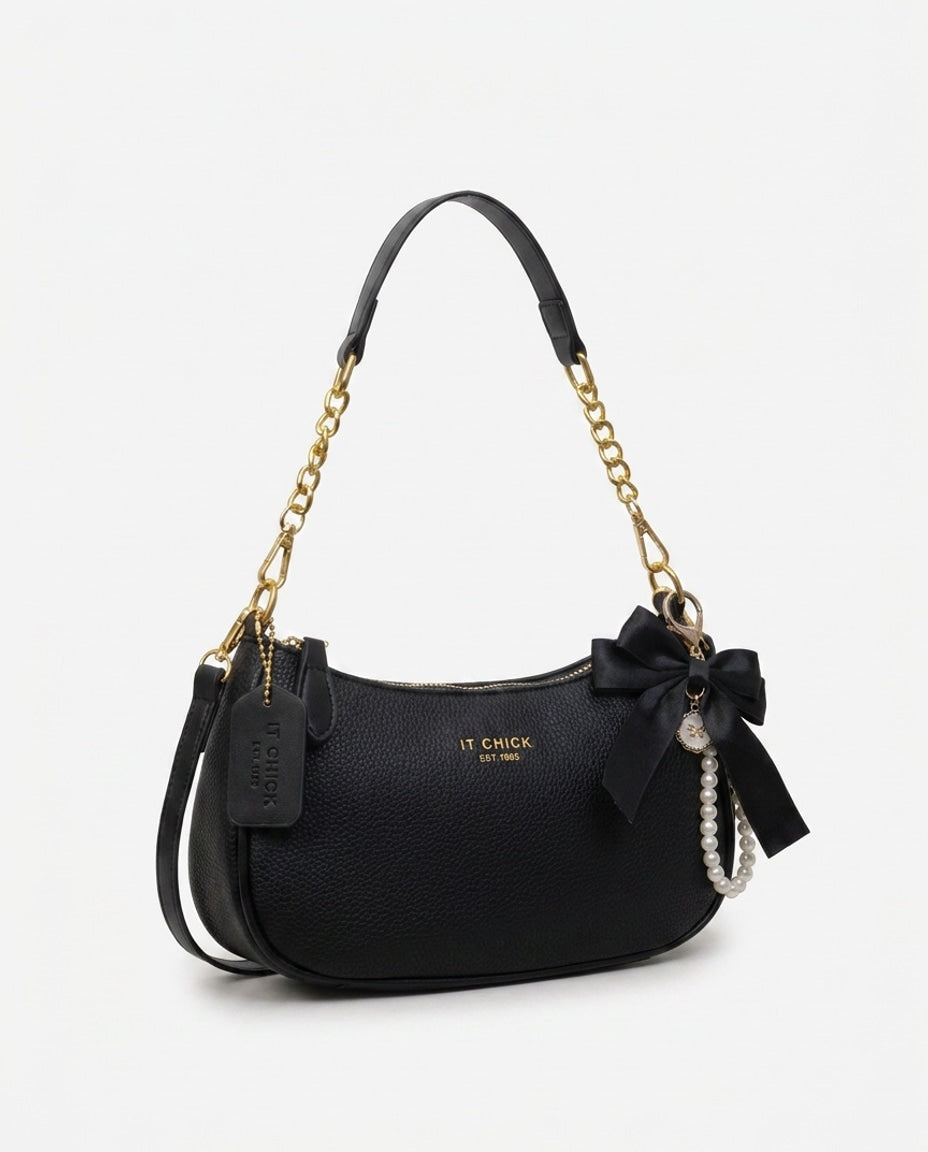 Chain Strap Crescent Crossbody Bag