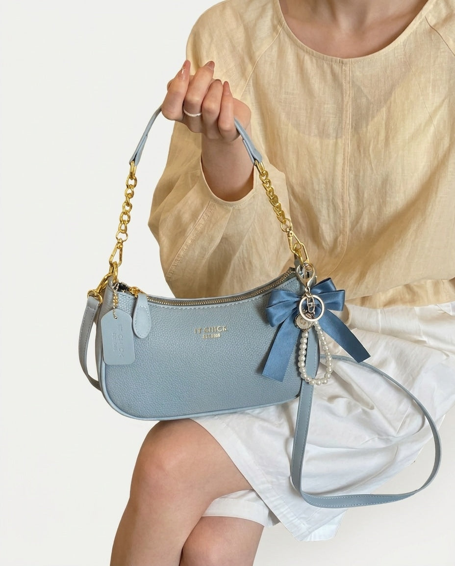 Chain Strap Crescent Crossbody Bag
