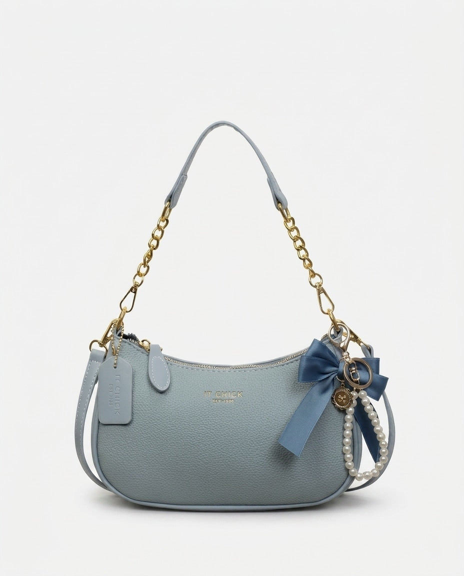 Chain Strap Crescent Crossbody Bag