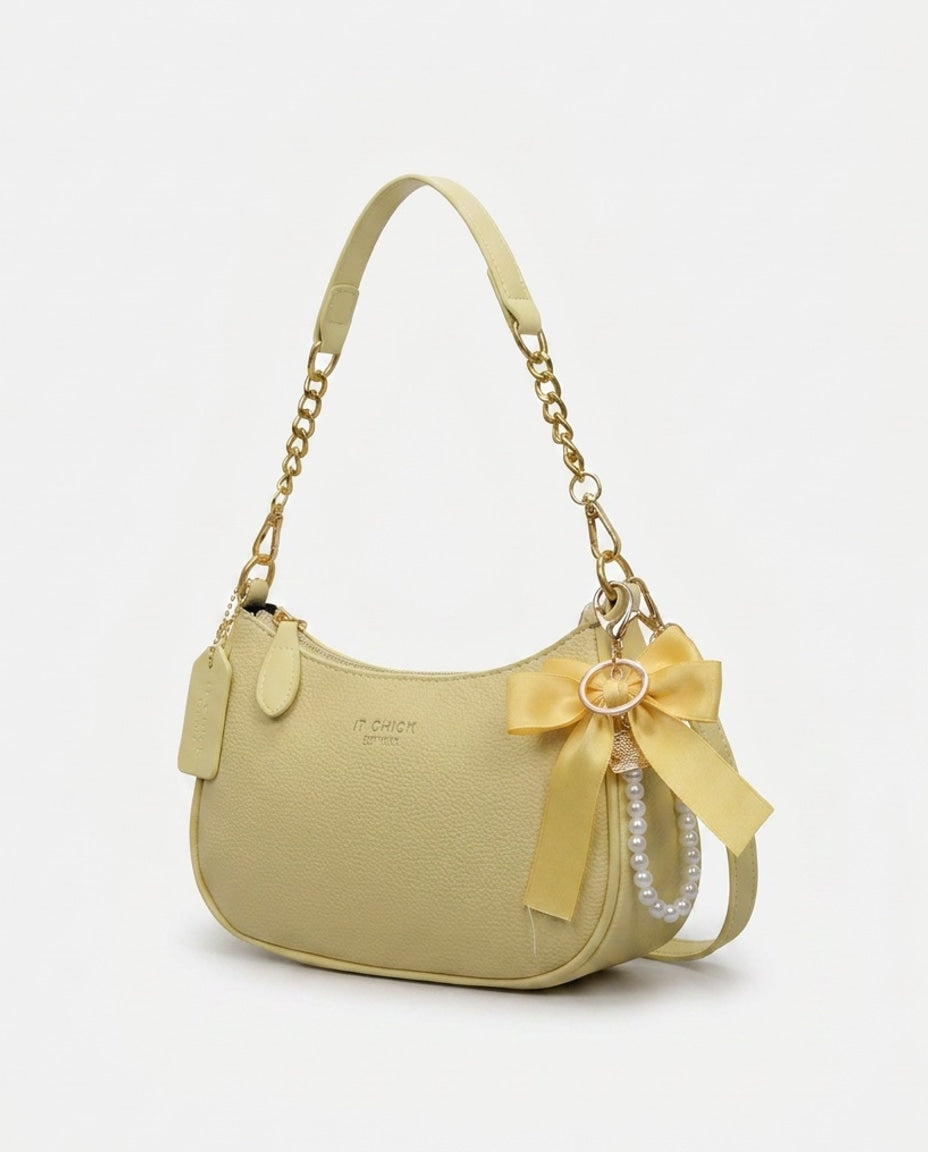Chain Strap Crescent Crossbody Bag