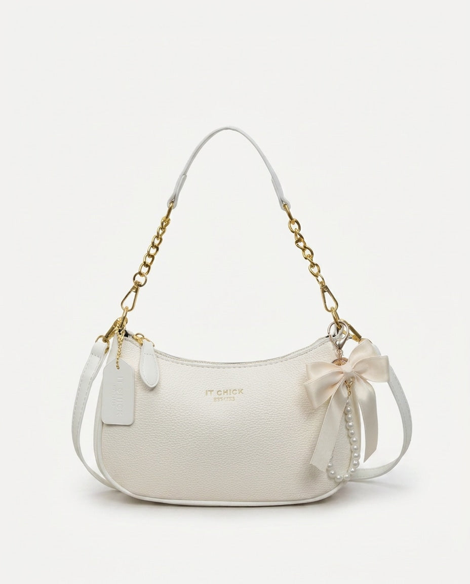 Chain Strap Crescent Crossbody Bag