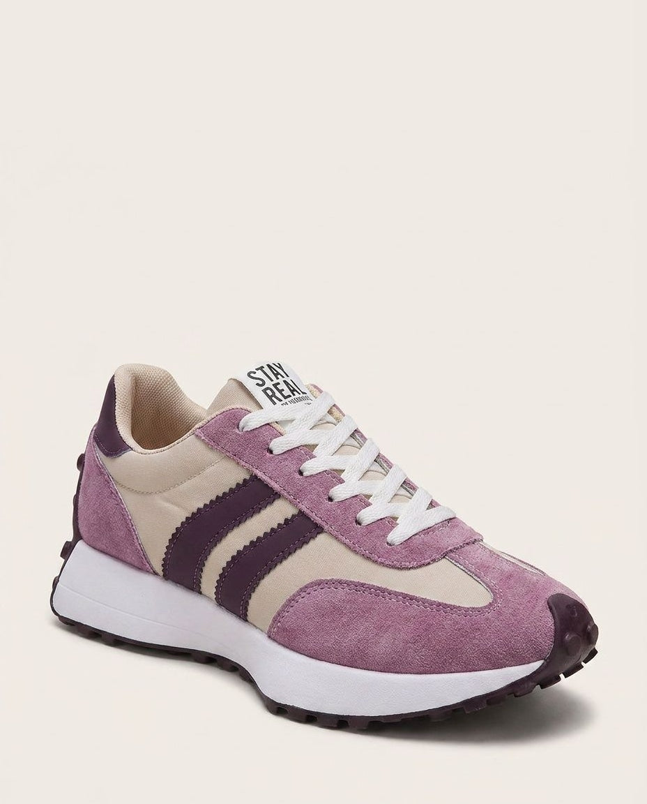 Low-Top Lace-Up Contrast Stripe Trainers