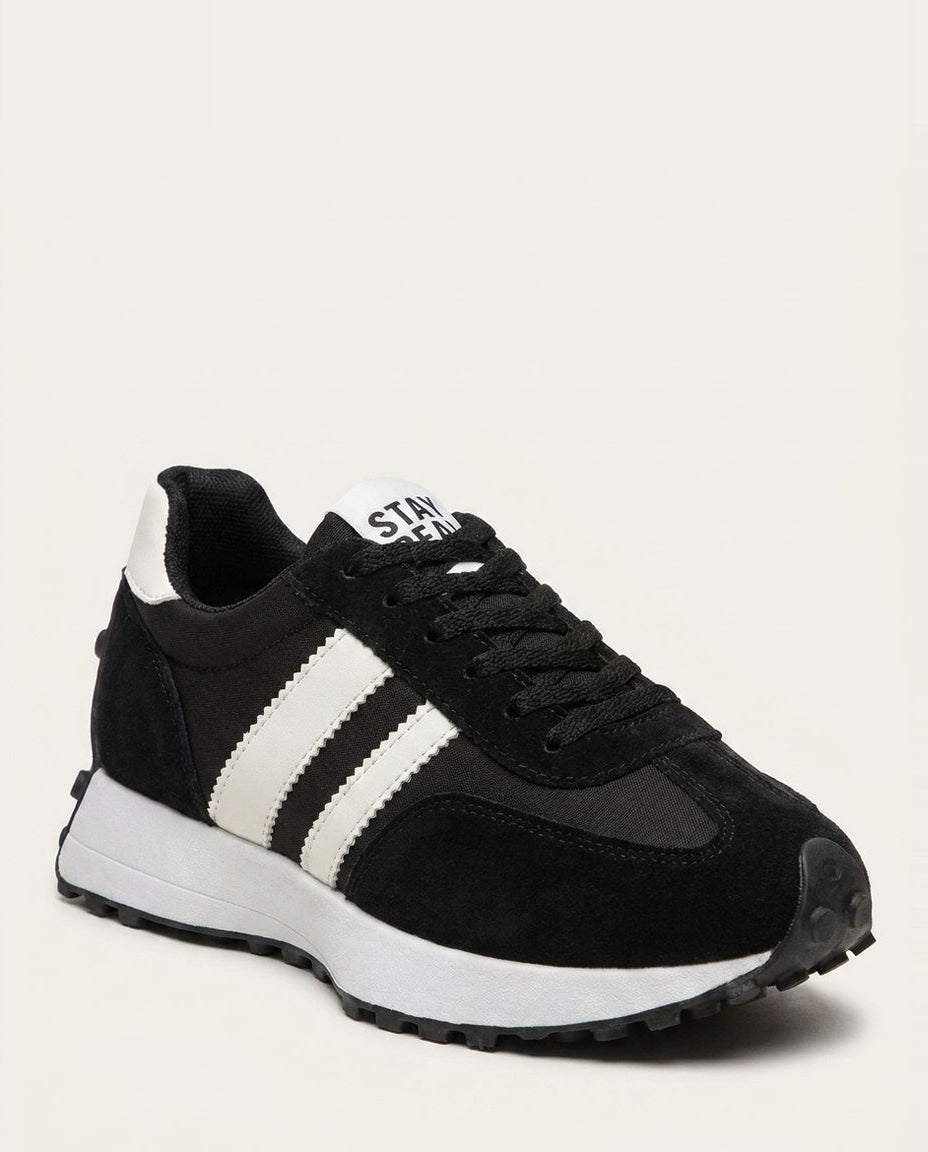 Low-Top Lace-Up Contrast Stripe Trainers