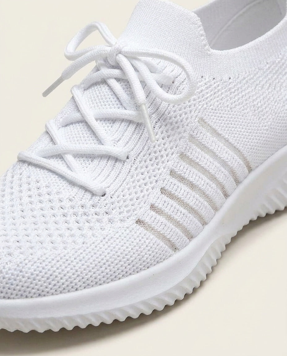 Ribbed-Look Lace-Up Low-Top Chunky-Sole Trainers