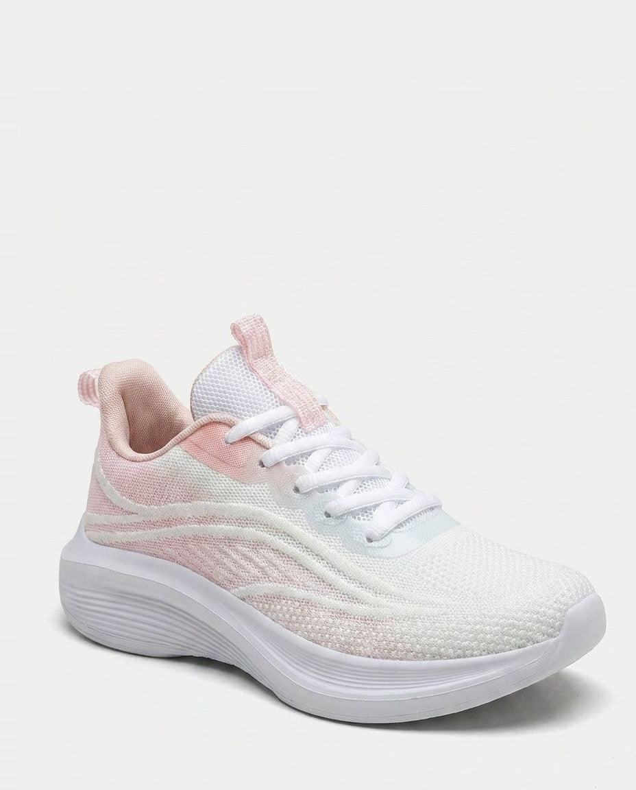 Chunky Wave-Sole Low-Top Lace-Up Trainers