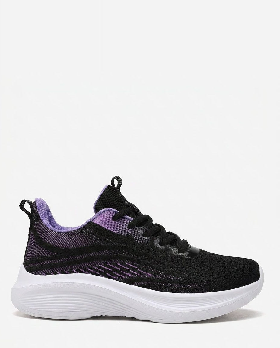 Chunky Wave-Sole Low-Top Lace-Up Trainers