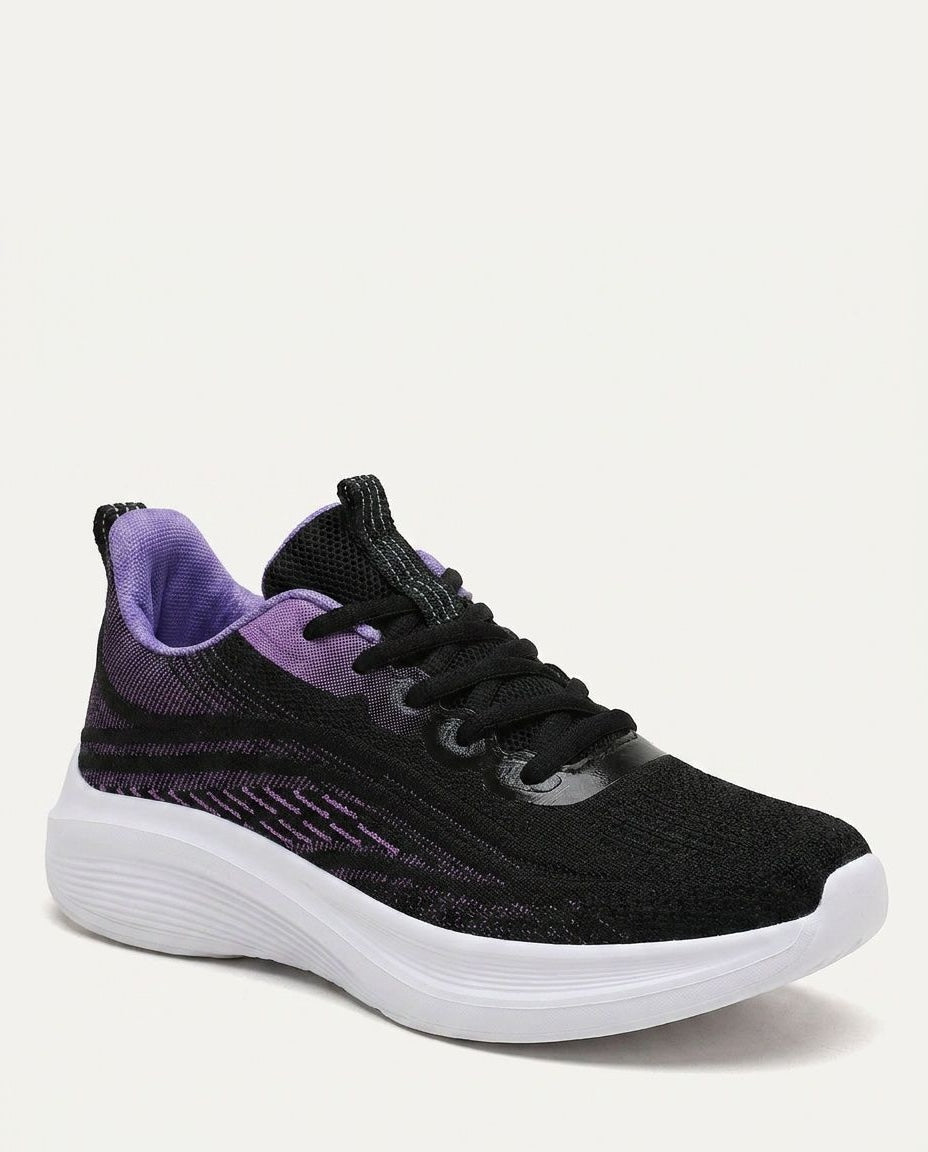 Chunky Wave-Sole Low-Top Lace-Up Trainers