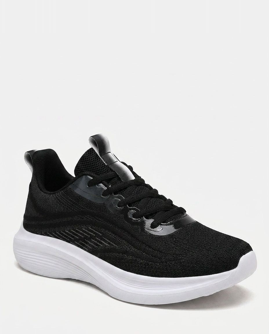 Chunky Wave-Sole Low-Top Lace-Up Trainers