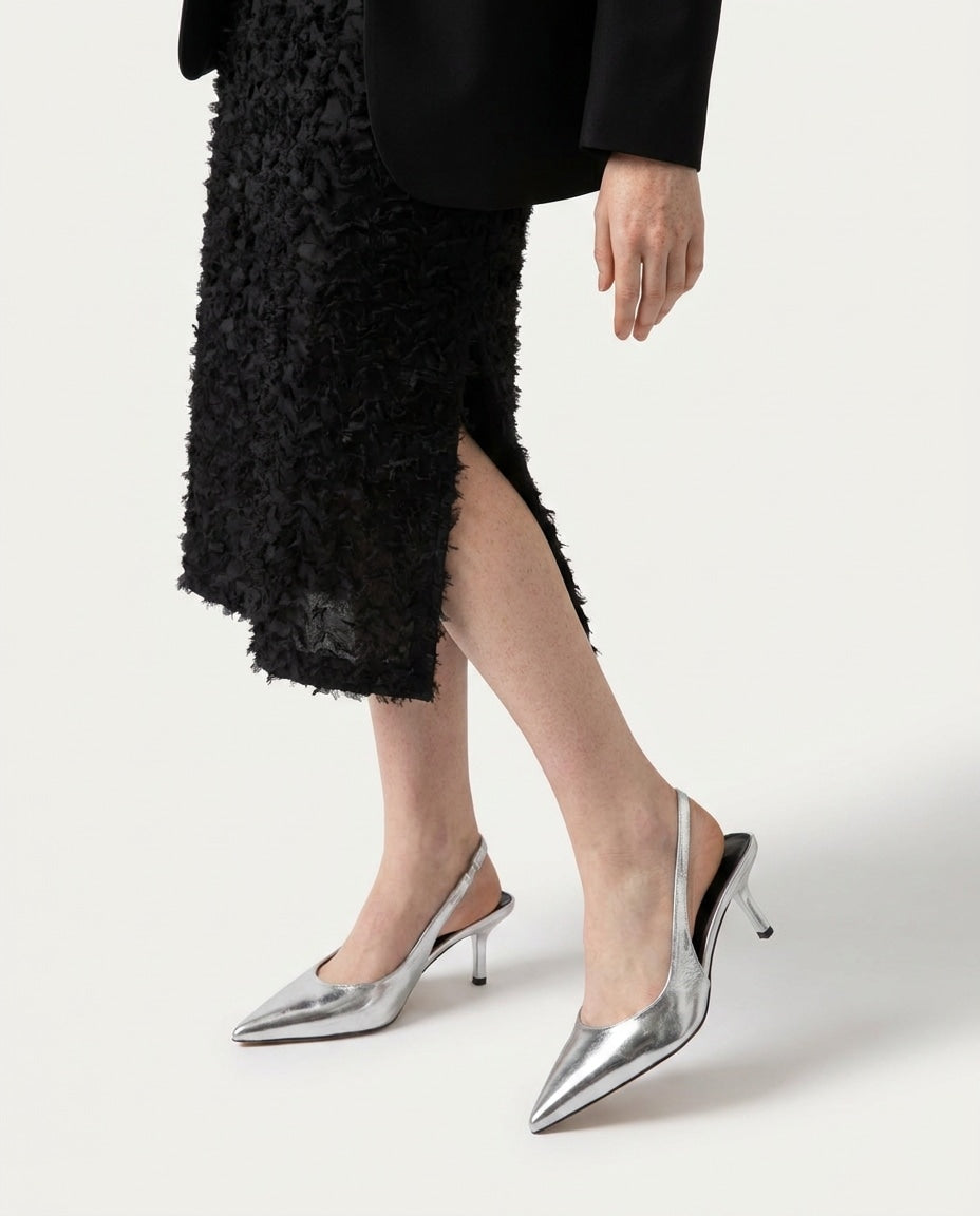Pointed Toe Slingback Heels