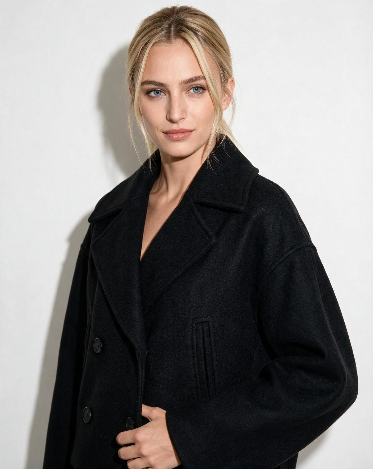 Cropped Oversized Double-Breasted Jacket