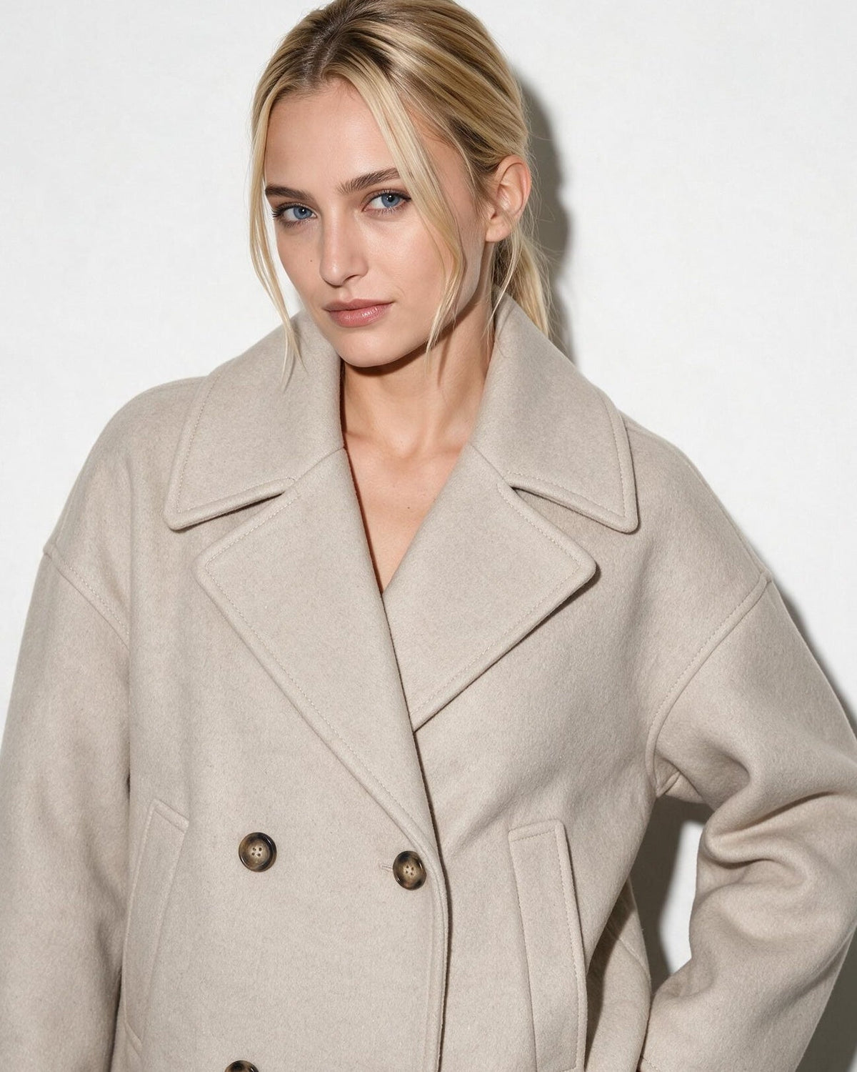 Cropped Oversized Double-Breasted Jacket
