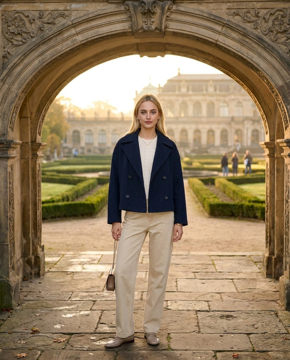 Cropped Oversized Double-Breasted Jacket