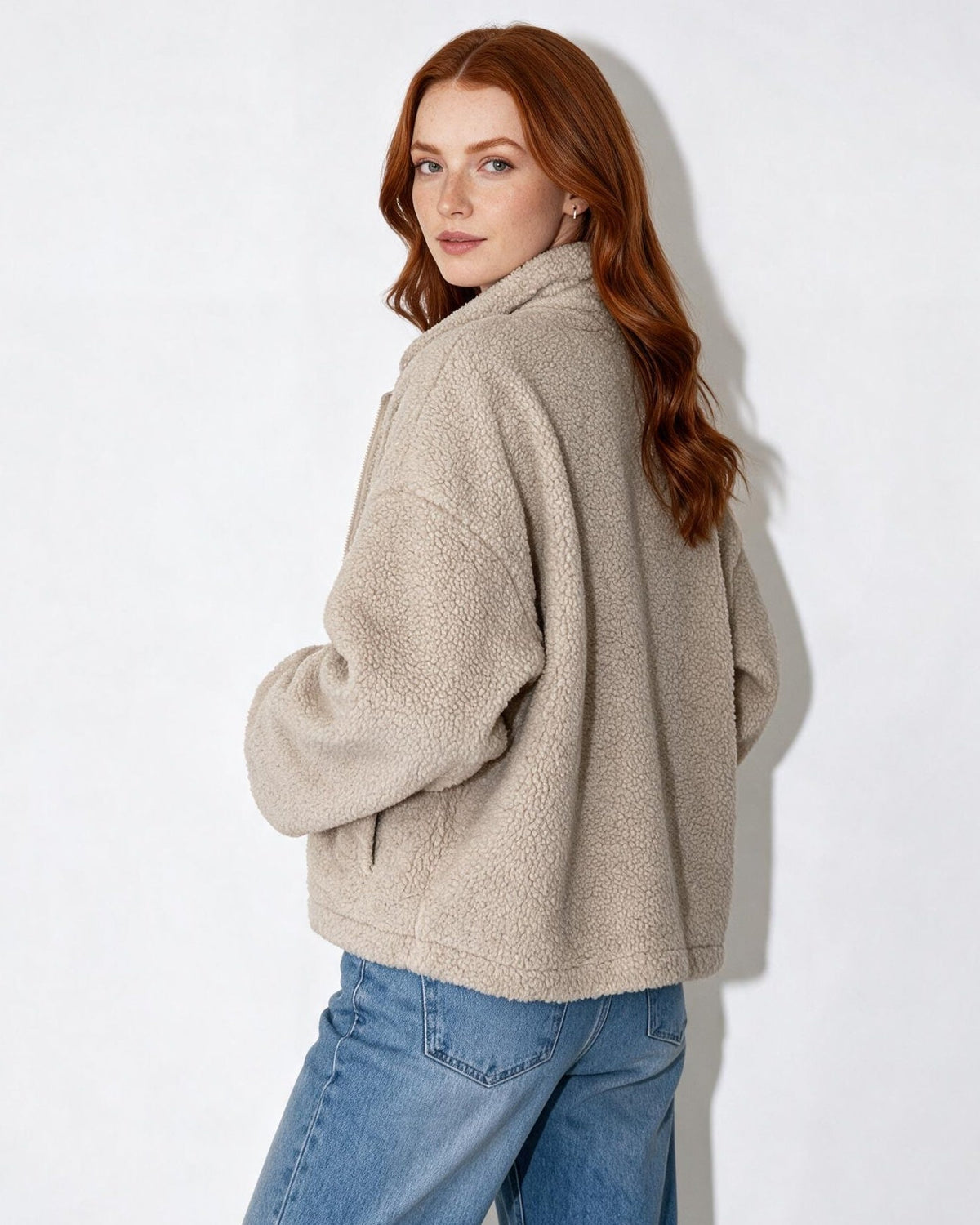 Cropped Zip-Through Funnel Neck Jacket