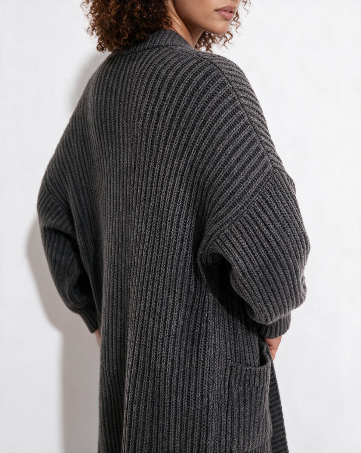 Oversized Open-Front Longline Cardigan