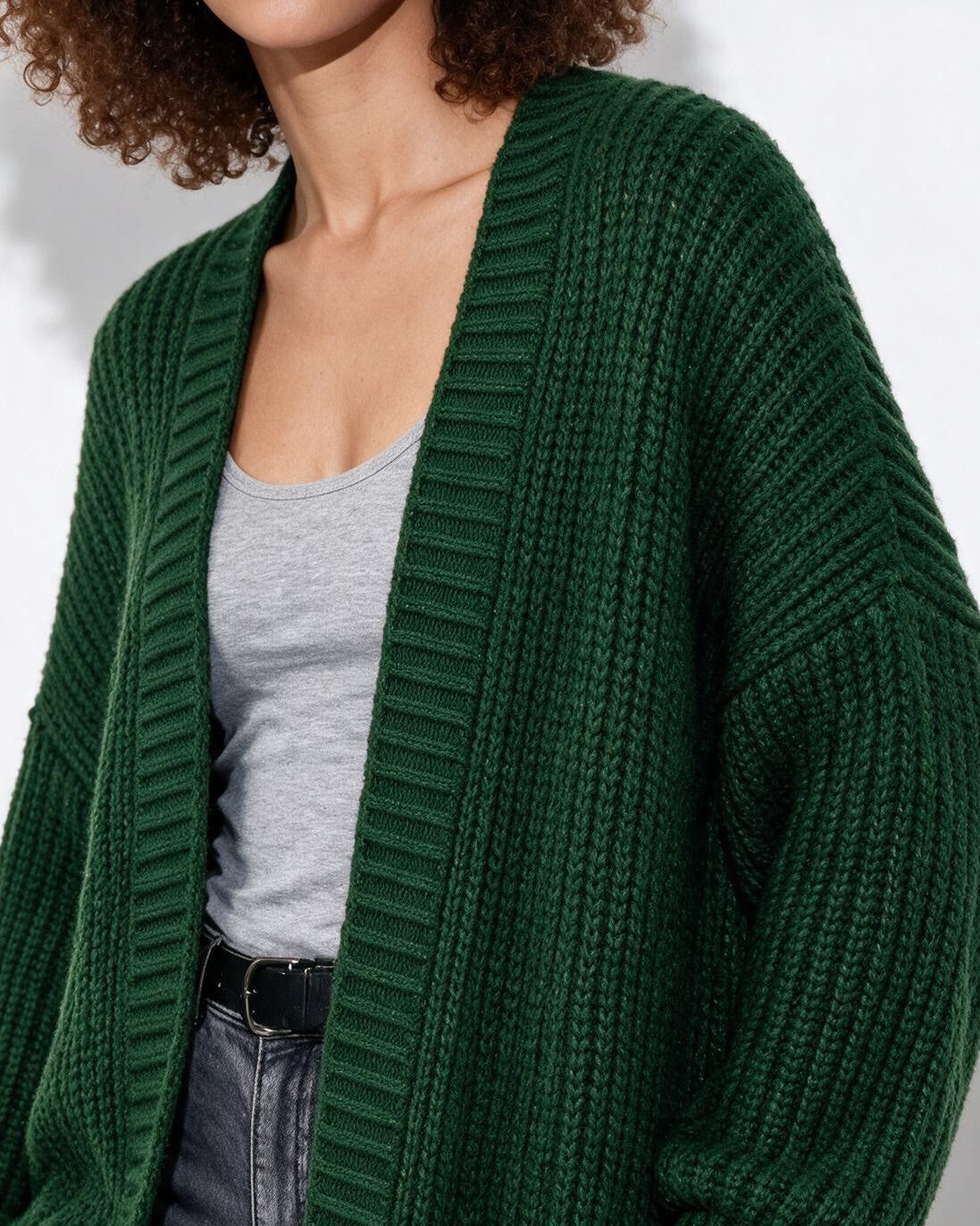 Oversized Open-Front Longline Cardigan