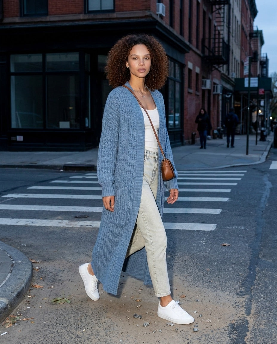 Oversized Open-Front Longline Cardigan
