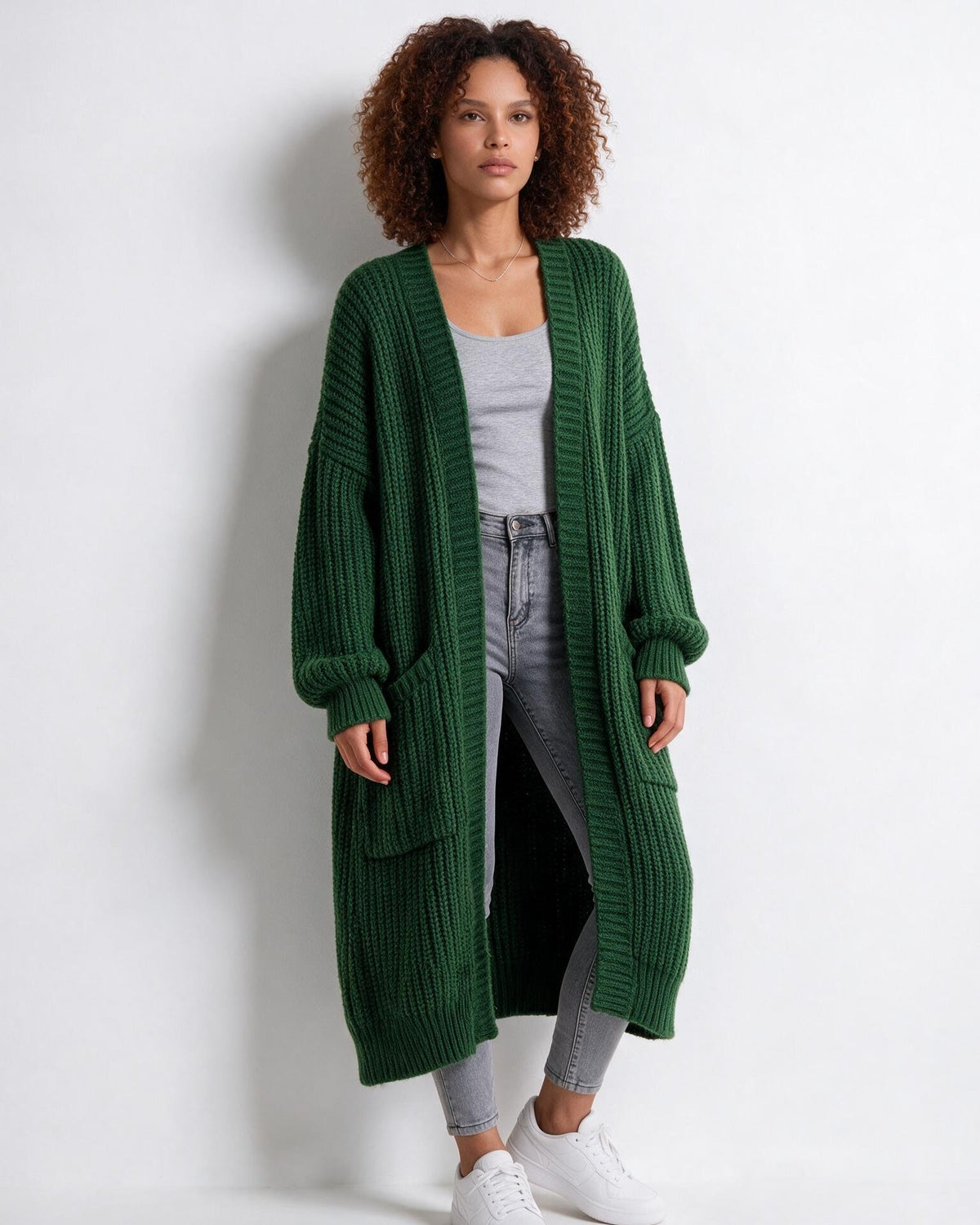 Oversized Open-Front Longline Cardigan
