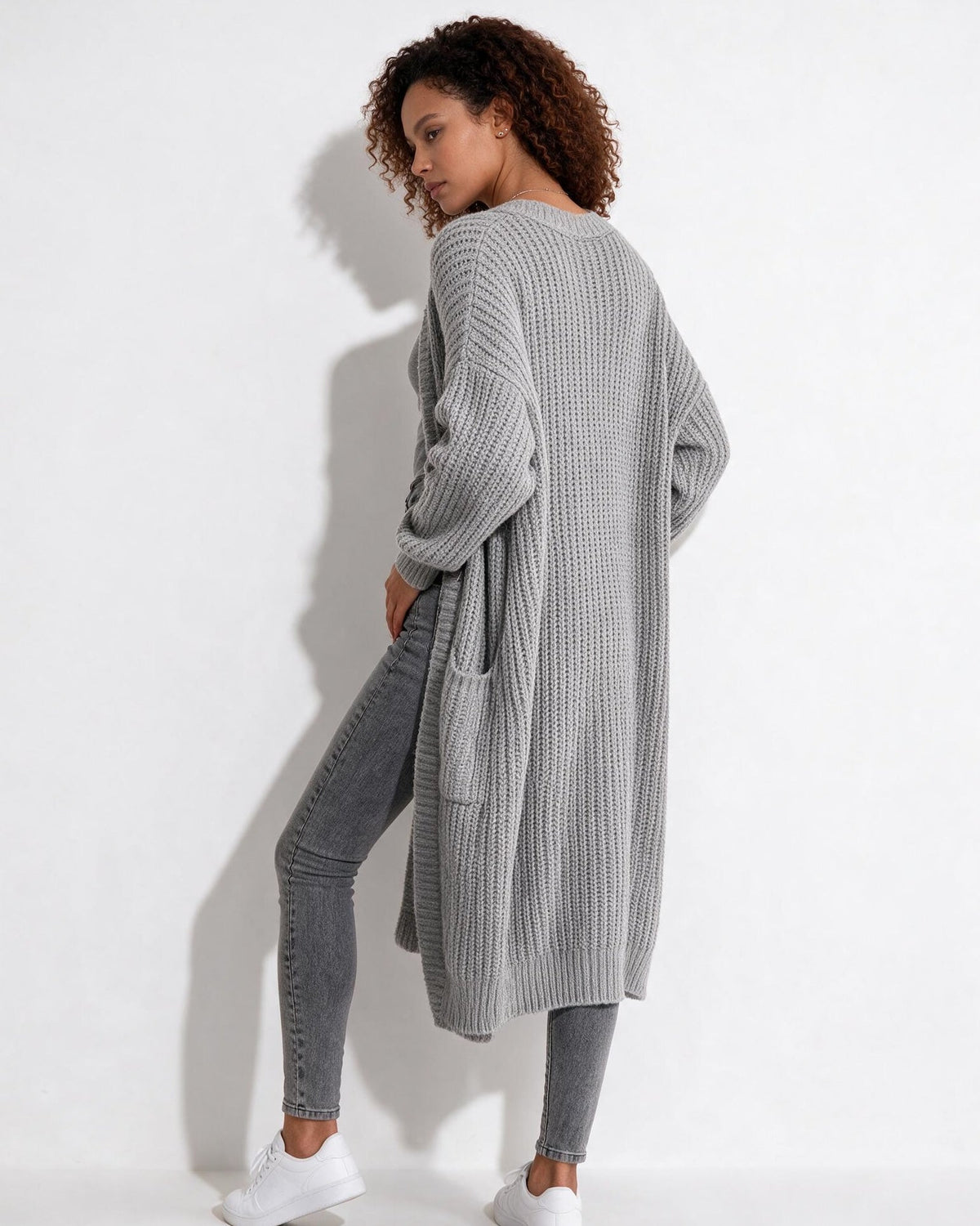 Oversized Open-Front Longline Cardigan