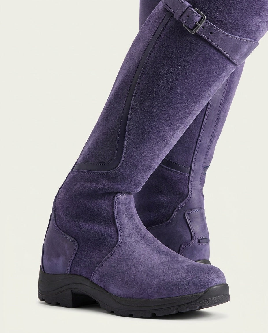 Buckle Strap Leather Knee-High Boots
