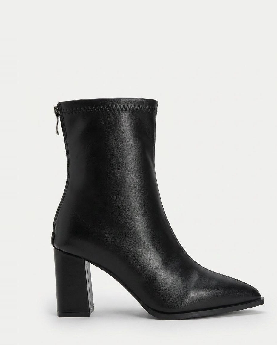 Pointed Toe Block Heel Ankle Boots