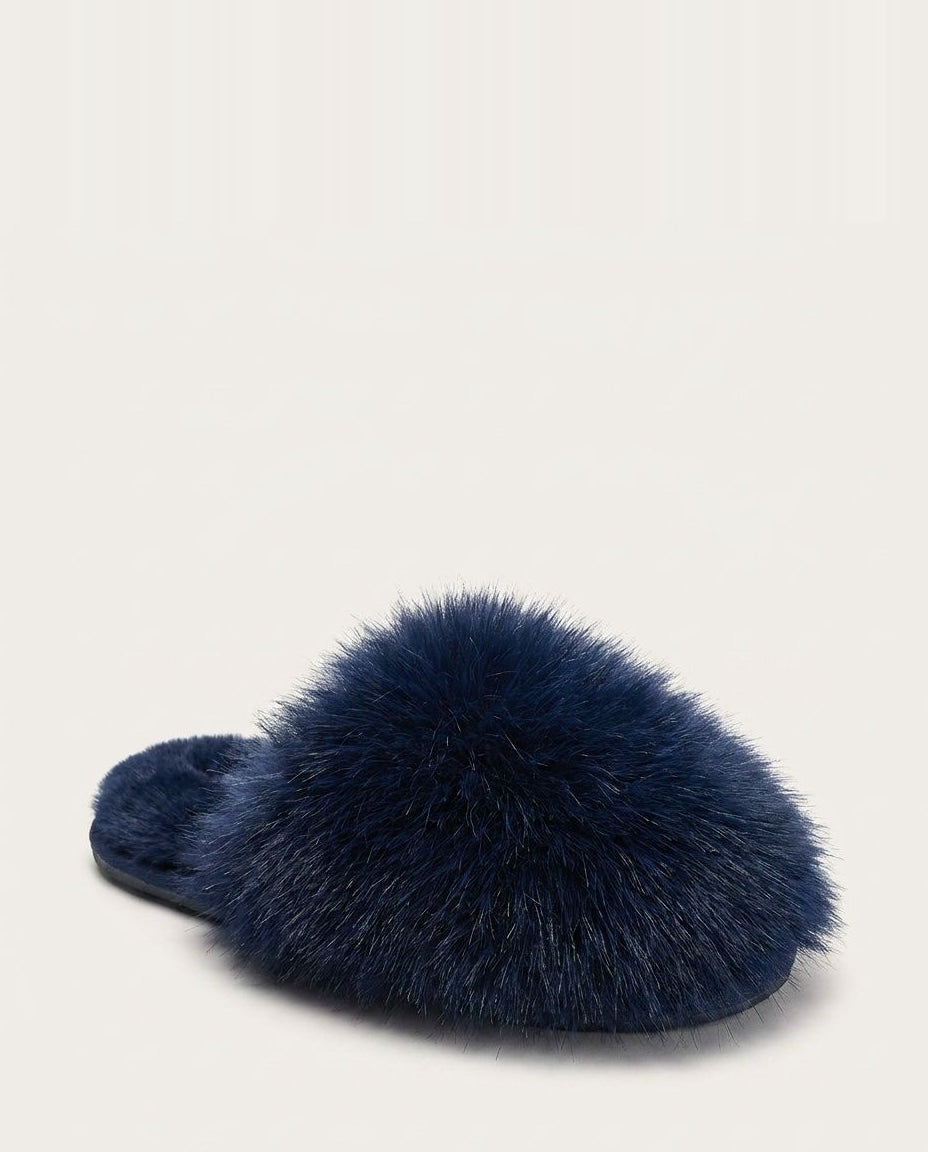Fluffy Flat Mule Slippers