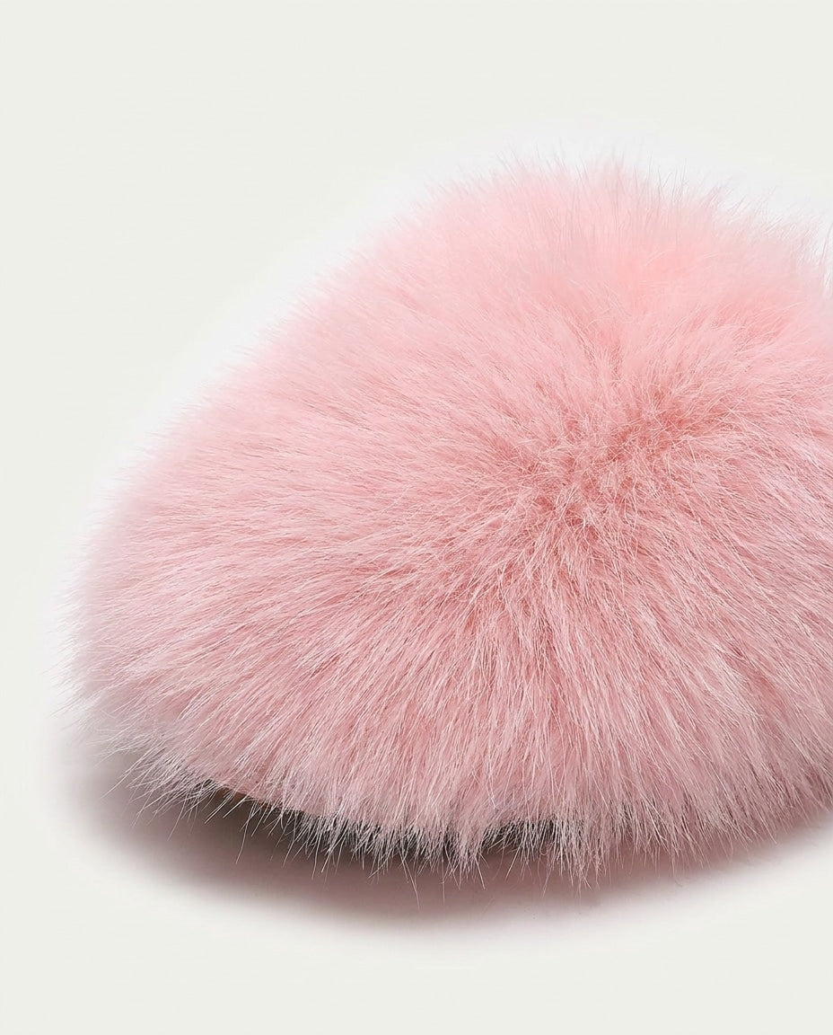 Fluffy Flat Mule Slippers