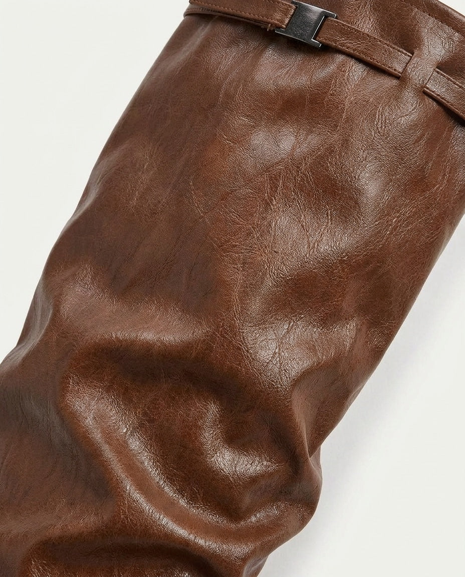 Slouchy Foldover Cuff Knee-High Boots