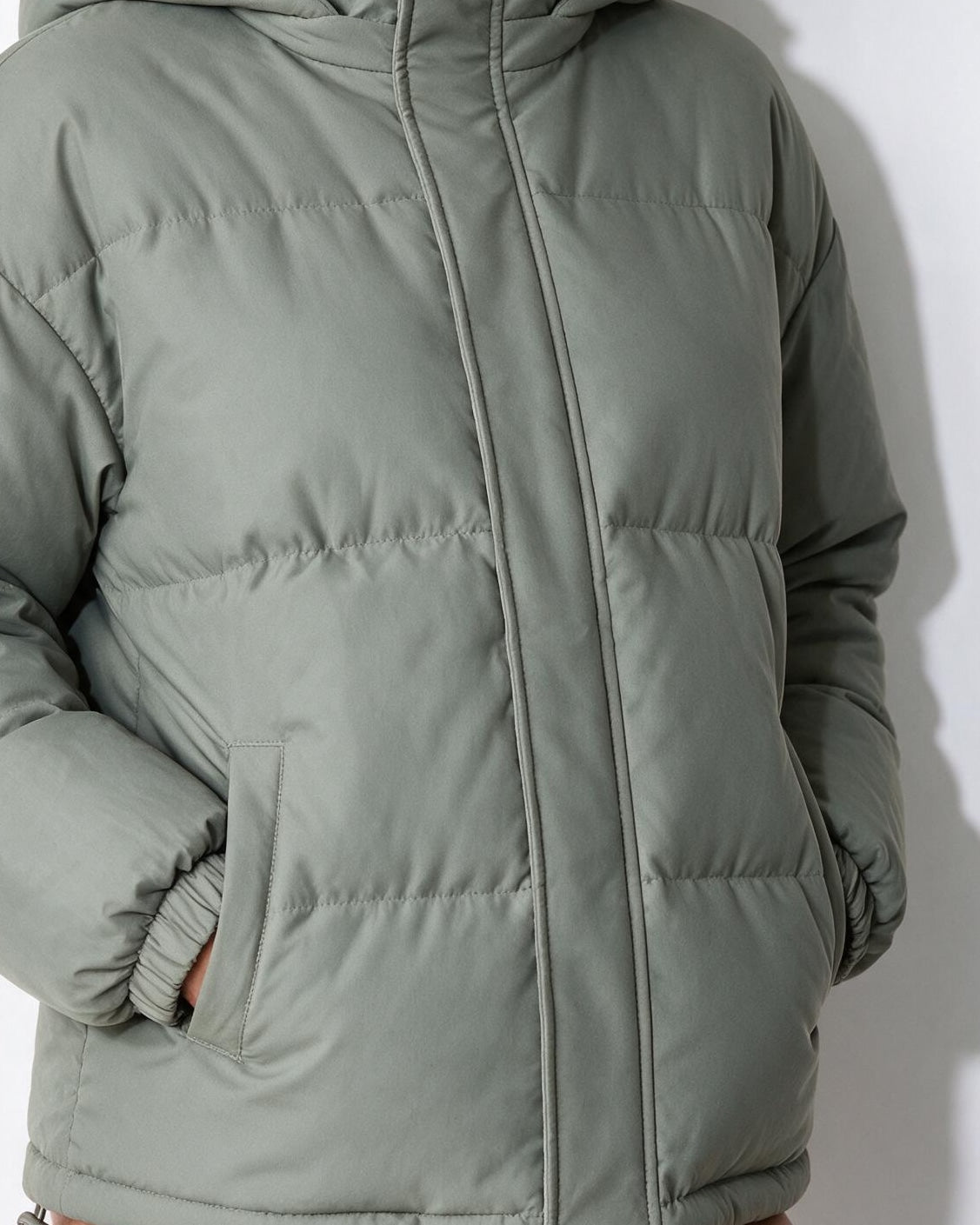 Box-Quilted Relaxed Hooded Puffer Jacket