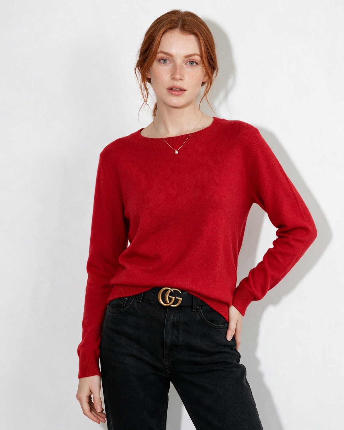 Ribbed Crew Neck Long Sleeve Jumper