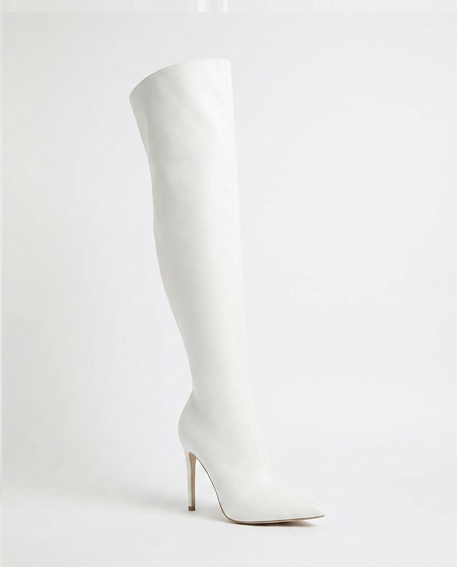 Pointed Toe Stiletto Thigh-High Boots