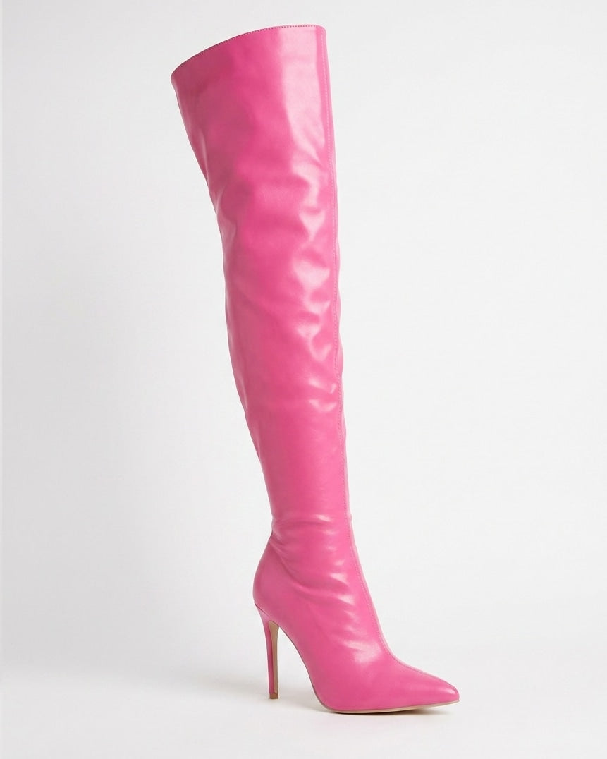 Pointed Toe Stiletto Thigh-High Boots