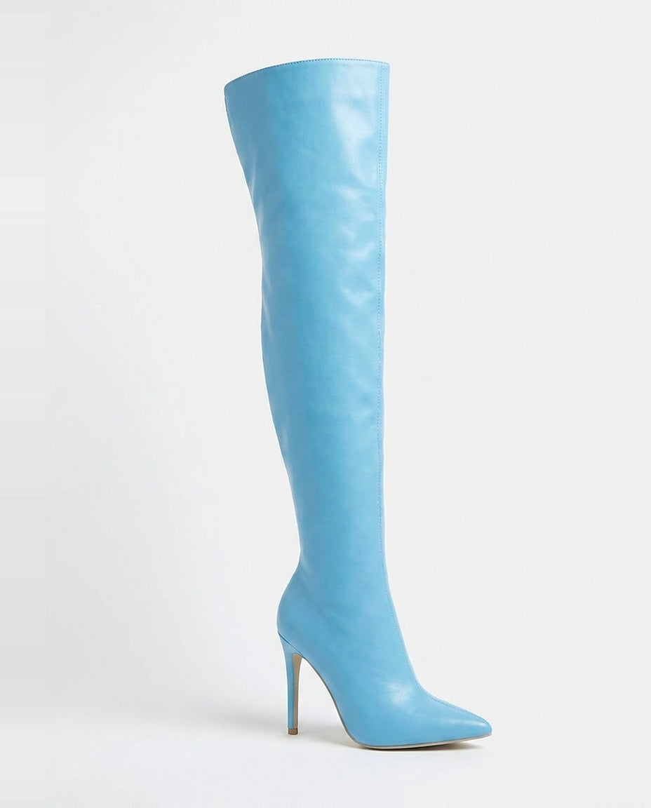 Pointed Toe Stiletto Thigh-High Boots