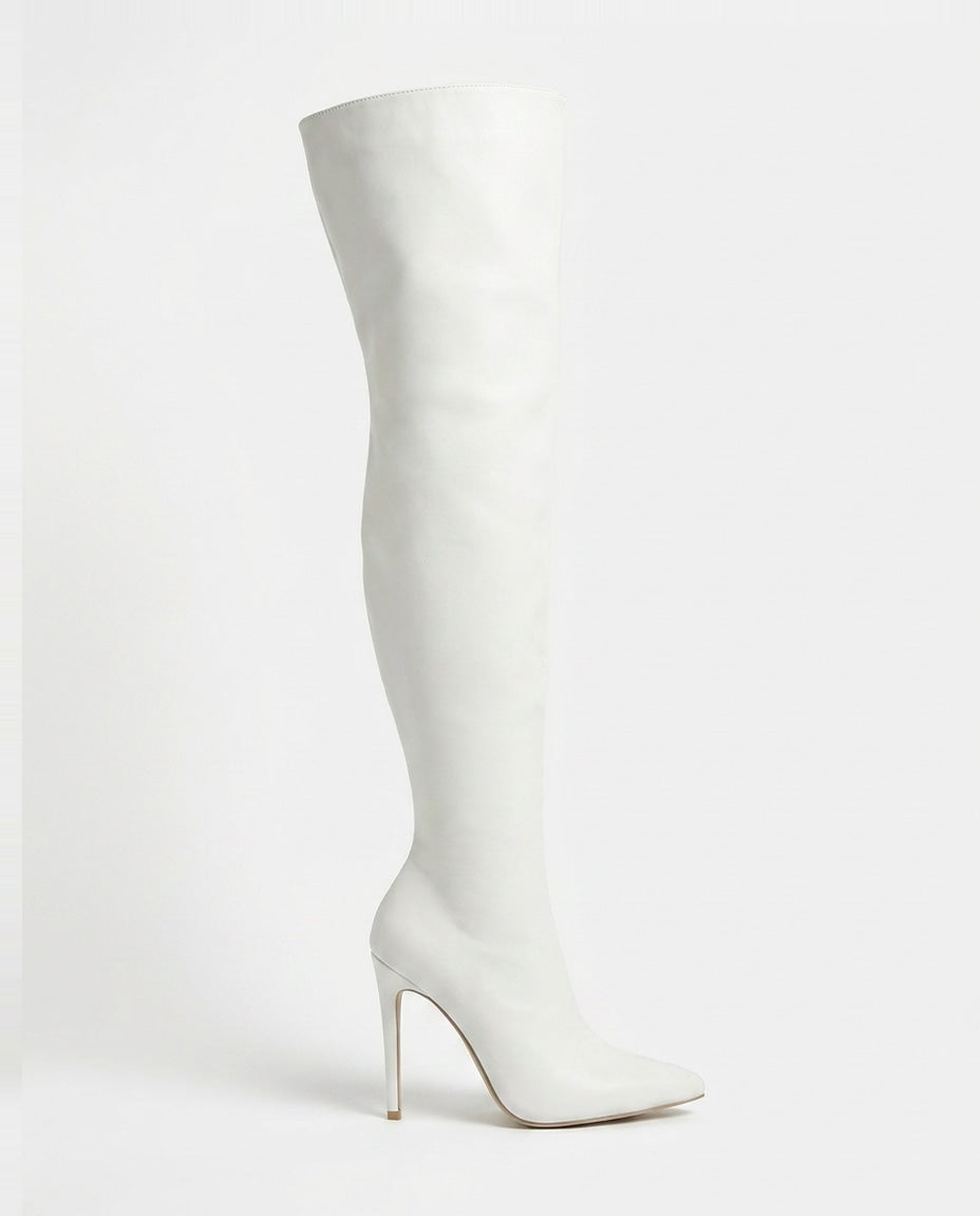 Pointed Toe Stiletto Thigh-High Boots