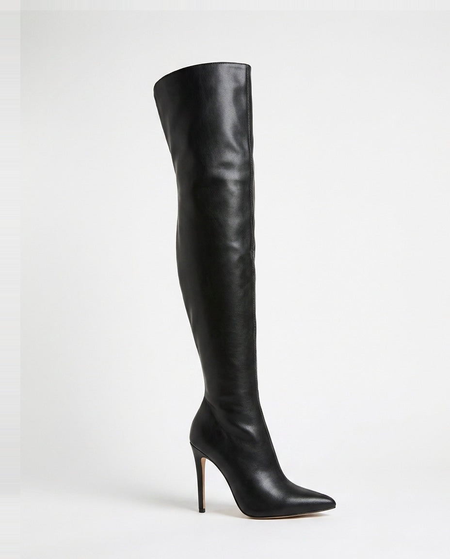 Pointed Toe Stiletto Thigh-High Boots