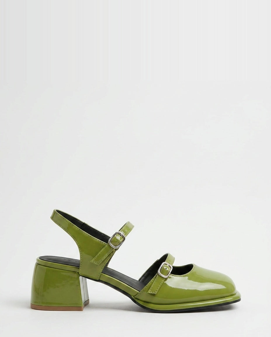 Buckle Strap Slingback Mary Jane Heels