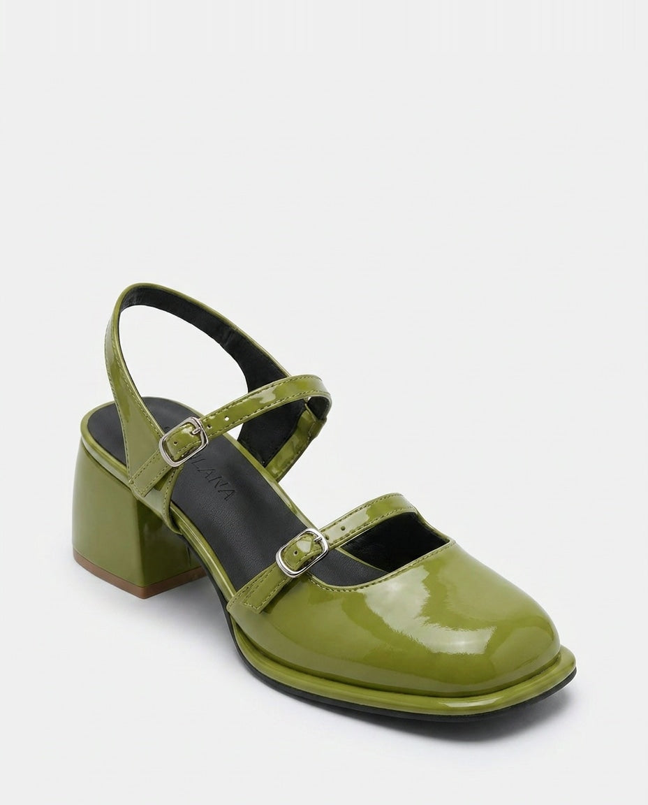 Buckle Strap Slingback Mary Jane Heels