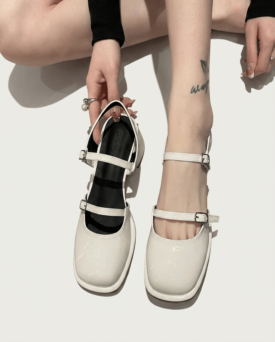 Buckle Strap Slingback Mary Jane Heels