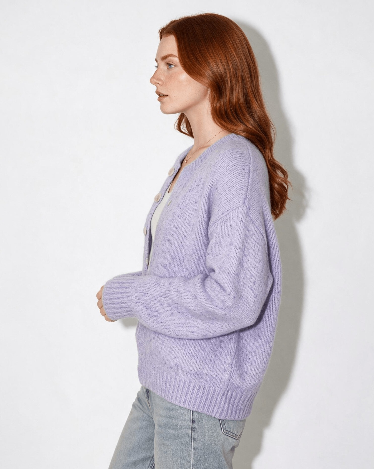 Wool Flecked Cropped Cardigan