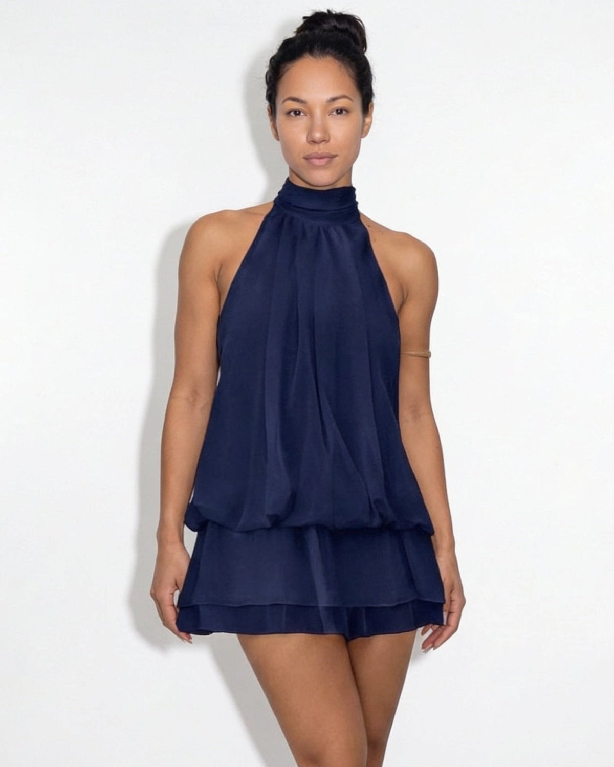 Chiffon Halter Mini Dress