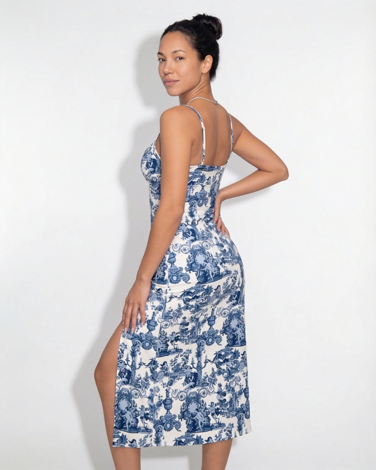 Chinoiserie Toile Slip Midi Dress