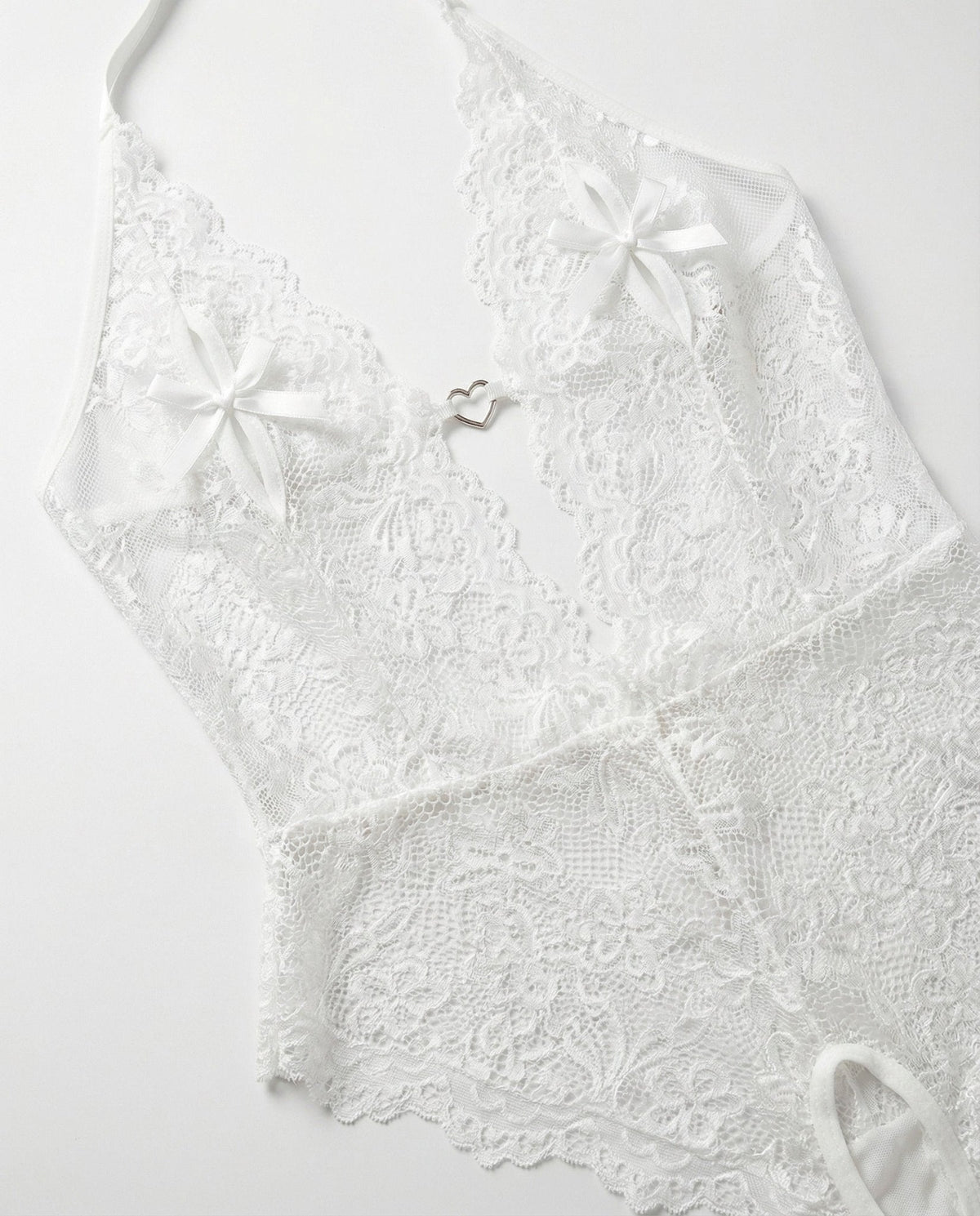 Crotchless Halter Lace Teddy