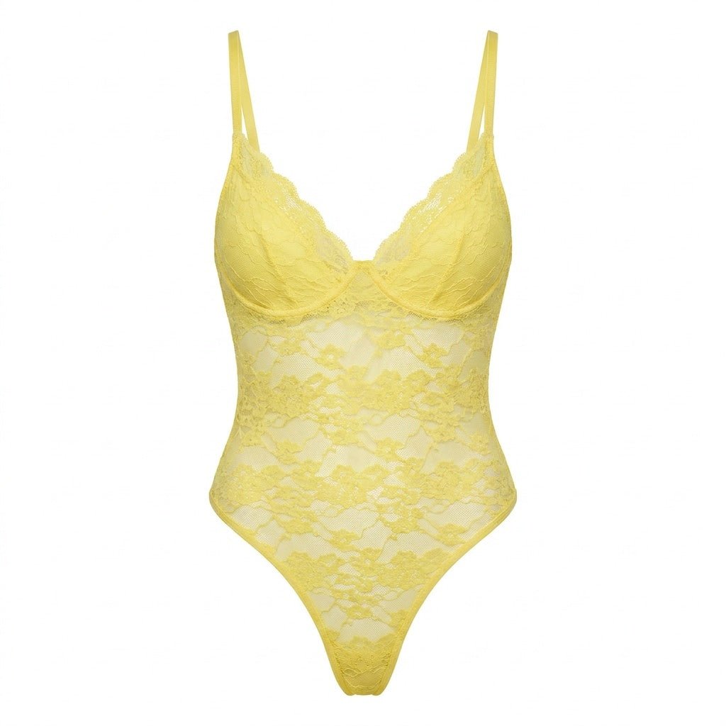 Floral Lace Thong Bodysuit
