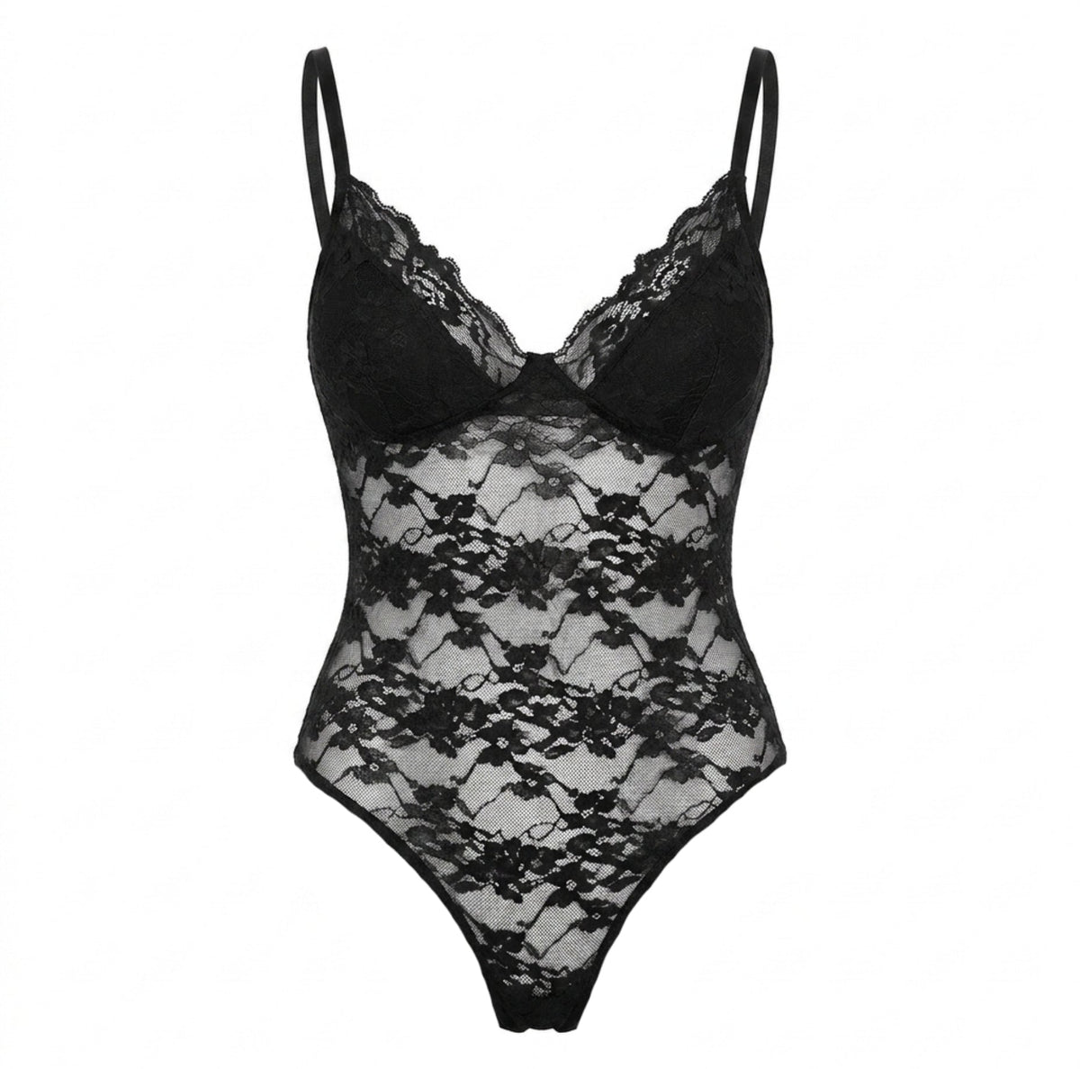 Floral Lace Thong Bodysuit
