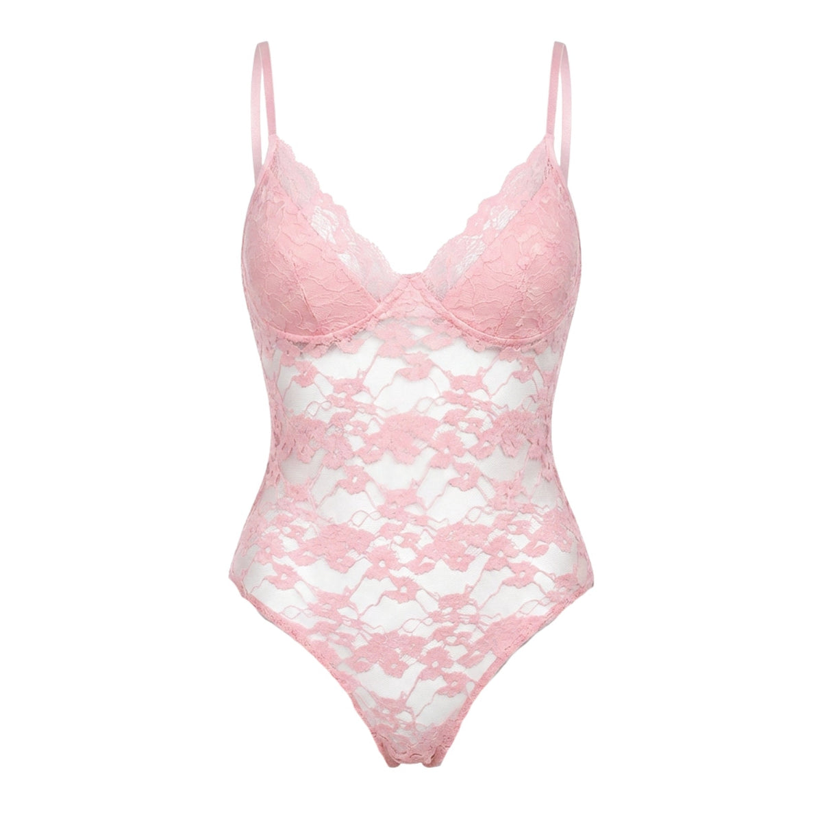 Floral Lace Thong Bodysuit