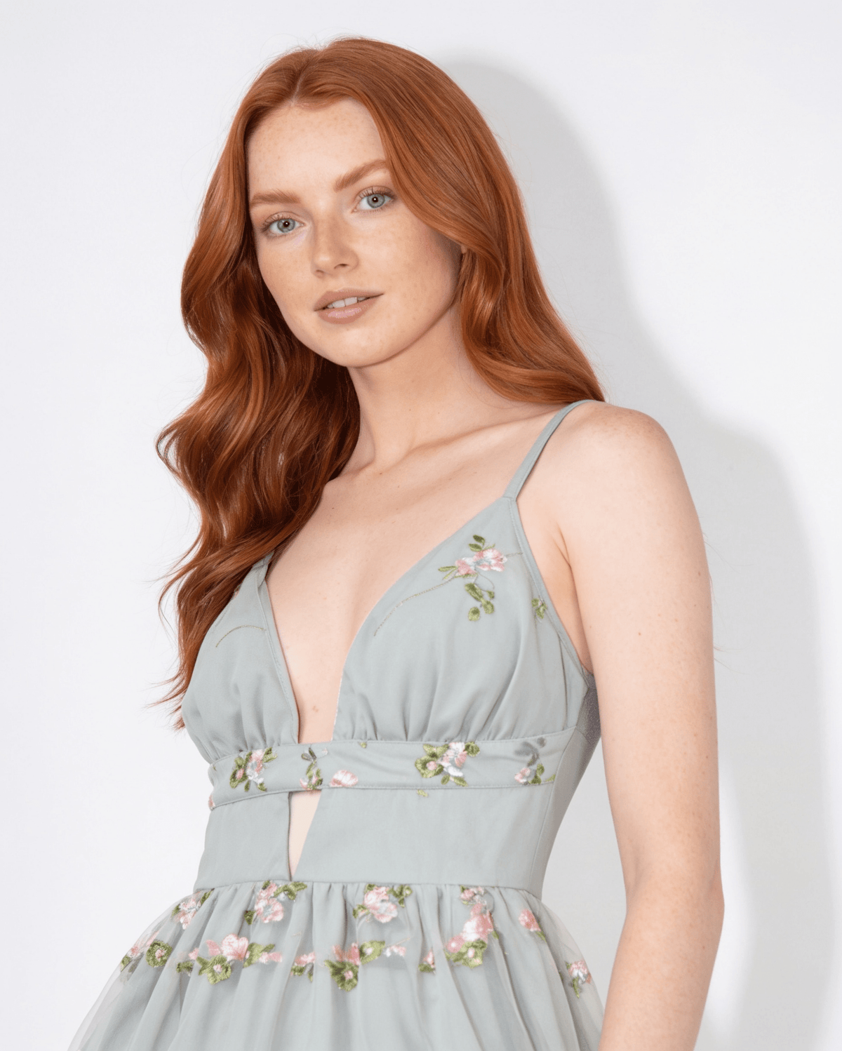 Hibiscus Print Plunge Cami Dress