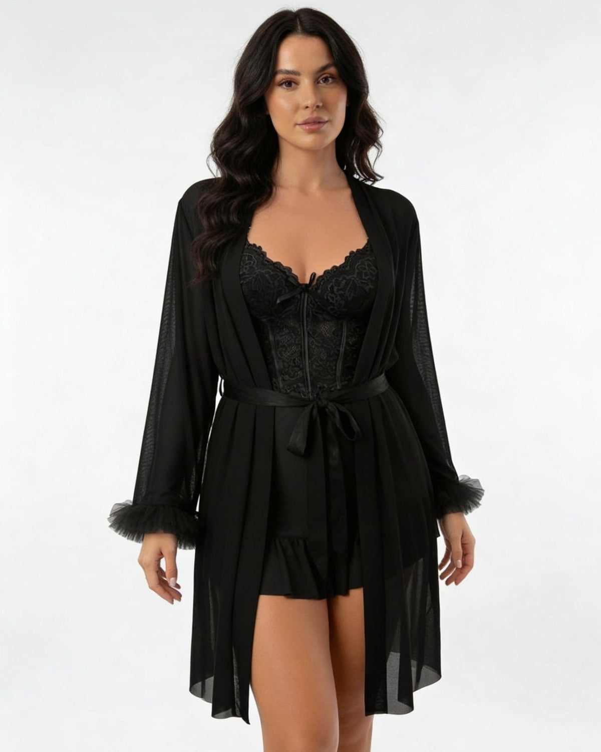 Lace Chemise and Robe Set