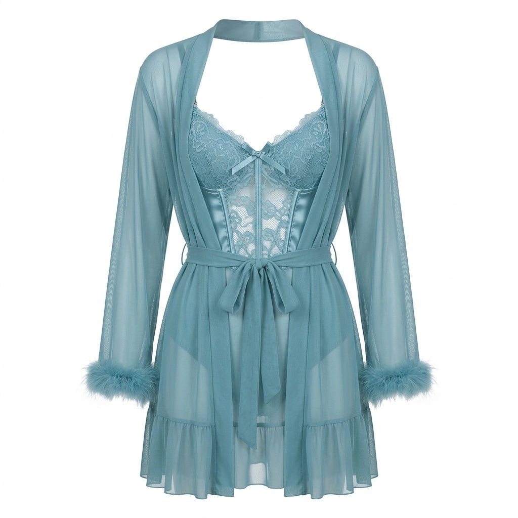 Lace Chemise and Robe Set