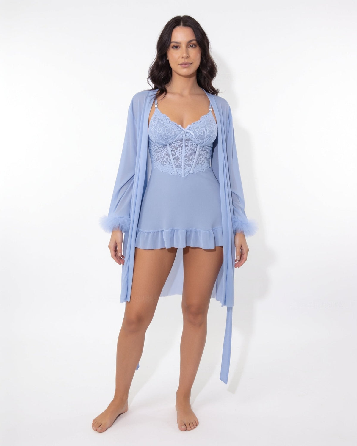 Lace Chemise and Robe Set